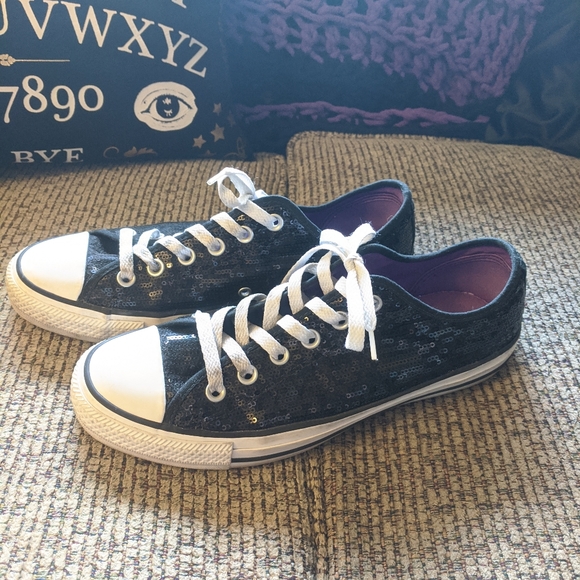 converse purple sequin